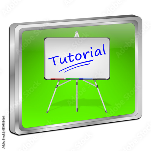 Tutorial Button - 3D illustration
