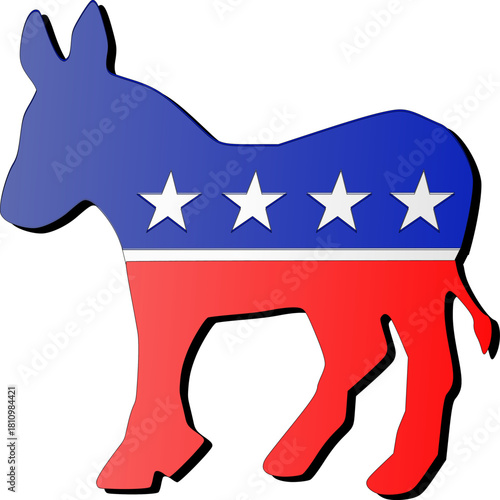3D Democratic Donkey – USA Politics and Election Symbol