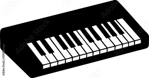 Digital keyboard musical instrument simple vector illustration