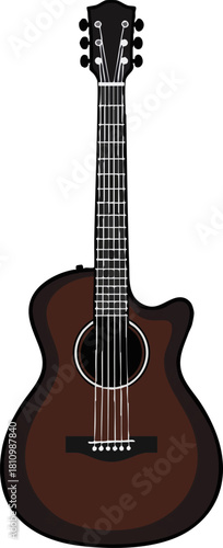 Acoustic guitar musical instrument for music performance and practice