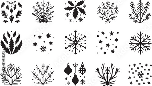 Holiday Snowflake Mandala Set | Intricate Winter Patterns & Christmas Elements
