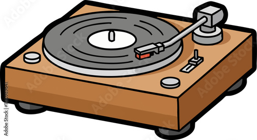 Turntable vinyl record player for listening to music