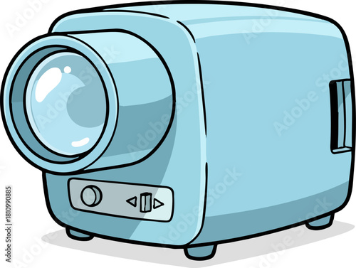 Retro film projector with simple controls and lens