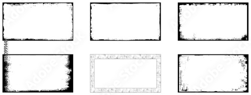 Grunge frame set. Vector border set and design element. Decorative dividers, borders, and frames.