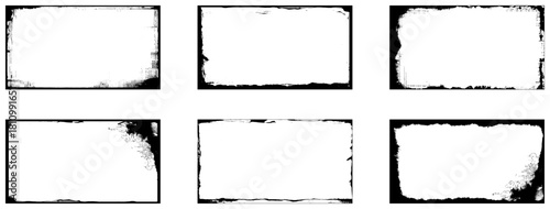 Grunge frames set. Vector design illustration.