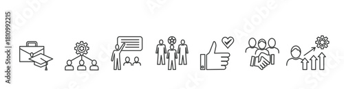 Trainee banner icon vector illustration concept for icon of intern, apprentice, training, mentor, support, cooperation, and improve