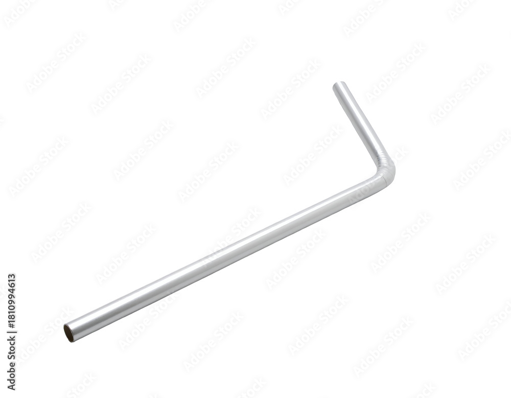 Obraz premium A metal L-shaped hex key tool with a long arm and a short arm designed for tightening or loosening hex screws and bolts
