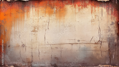 Texture of old rustic wall covered with different color stucco. Old grunge cement wall texture