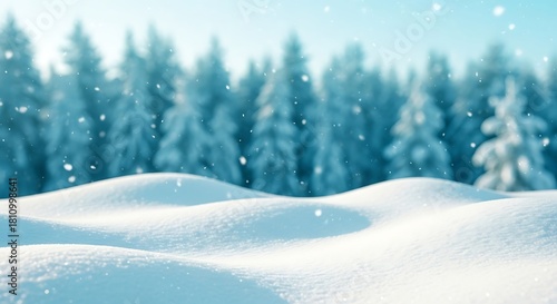 Wallpaper Mural Winter Wonderland Snow-Covered Landscape with Evergreen Trees Torontodigital.ca