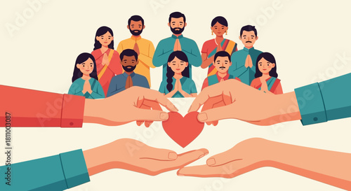 Diverse Community Supporting Each Other A Symbol of Unity and Shared Giving