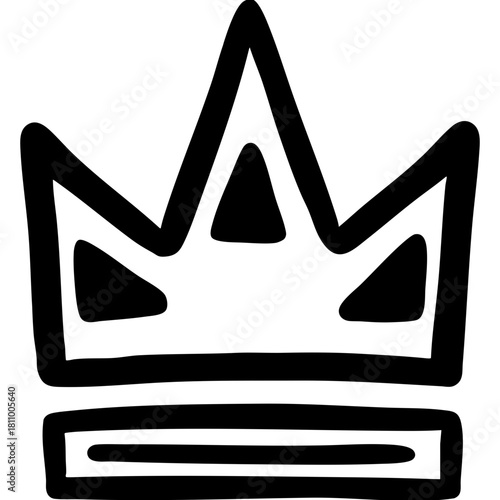 doodle crown king scribble element