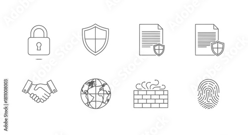 Security and Protection Icons Internet Safety, Data Security, and Cyber Security Vector Icons