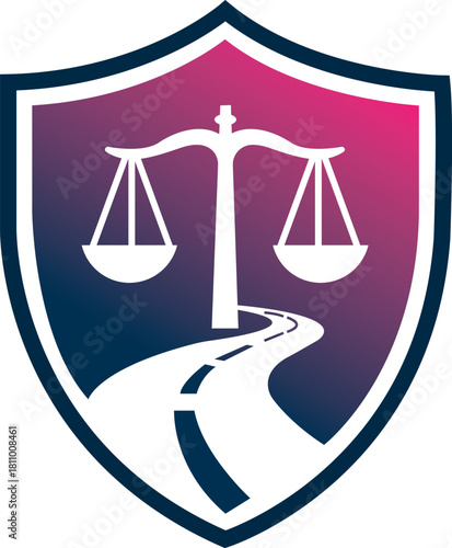 Balance Law Justice Shield Logo Design Legal Firm Vector Icon Template