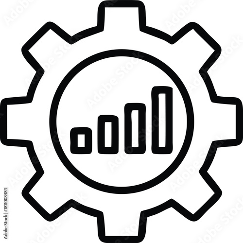 An icon depicts a gear symbol with a bar chart inside.