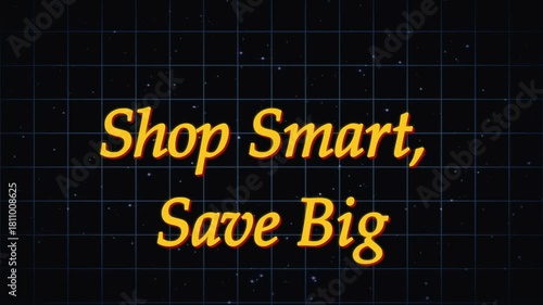 Yellow text on black grid background says dream smart live big with retro style and speckles effect