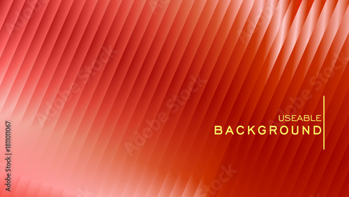 Sleek Gradient Striped Design | Hot Tone Graphic Design Element | Ruby Red and Orange Light Fade