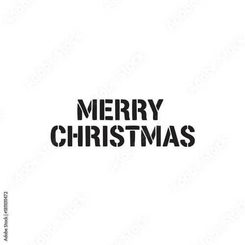 Merry christmas stencil text for holiday season