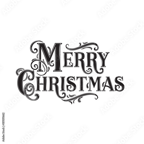 Merry christmas lettering for holiday design