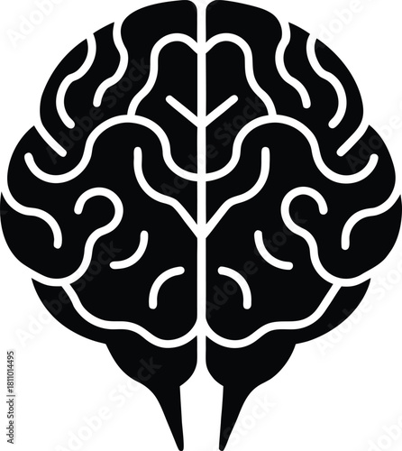 Brain vector illustration, human mind, artificial intelligence, learning concept