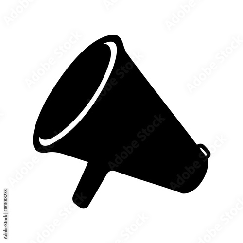 Black megaphone icon for public address and awareness Vector