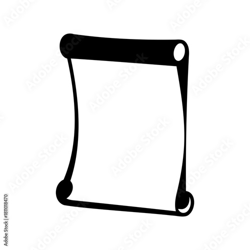 Classic ancient blank paper scroll document icon vector Vector