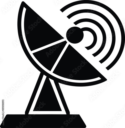 Communication technology parabolic antenna minimal vector icon design concept