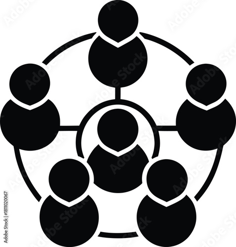 Abstract social network users group community meeting vector icon
