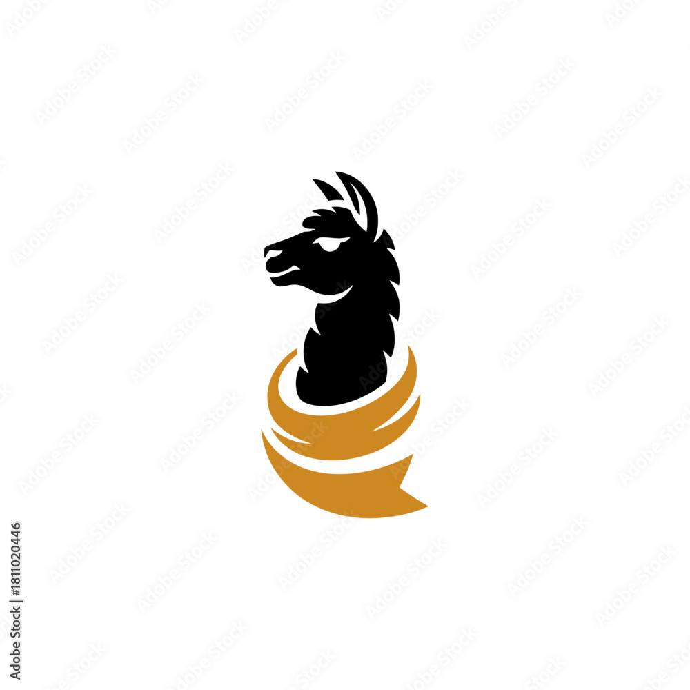 Obraz premium Llama head logo