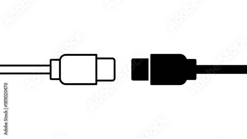 Usb-c type c cable connector symbol connection icon data transfer charging port device electronic accessory adapter interface