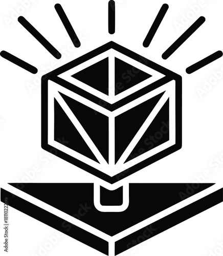 Hologram technology black color icon vector illustration flat style simple image