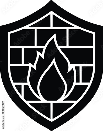 Firewall shield icon modern protection security system vector design