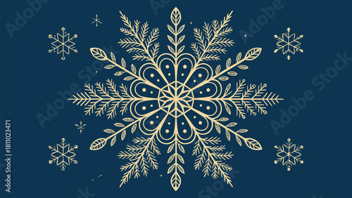Celebrate winter's beauty with this golden snowflake design, perfect for holiday cards, festive decorations, and seasonal promotions with elegant style