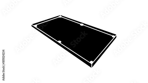 Billiard table symbol, black isolated silhouette