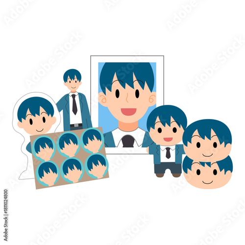 推しのグッズを並べた「推し祭壇」のイラスト