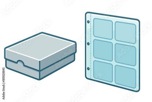 Storage container and plastic sheet protector for collecting trading cards or photographs