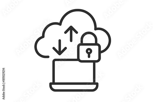 Secure data transfer and synchronization between laptop and protected cloud storage