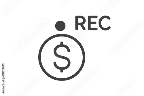 Recording financial transactions and digital content monetization revenue stream icon