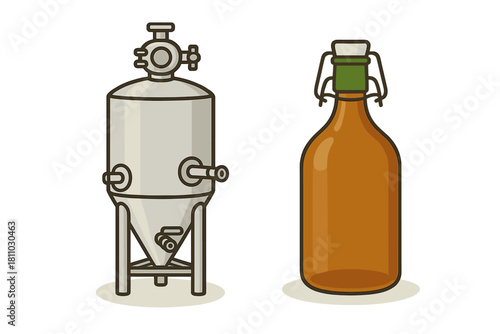 Fermentation tank and swing top bottle set for craft brewing