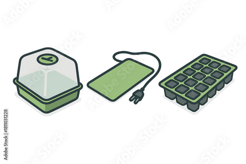 Seed starting kit with propagation dome and heating mat for indoor gardening