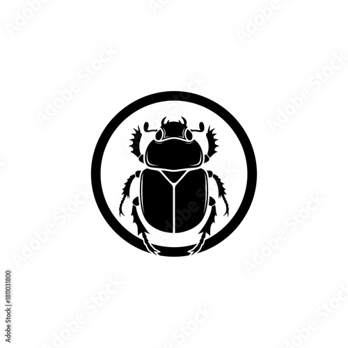 Detailed Scarab Beetle Logo: Ancient Egyptian Wisdom Symbol (2)