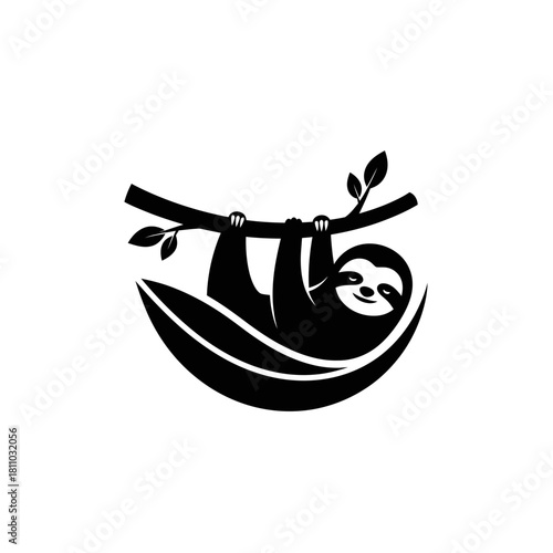 Tranquil Sloth Logo Hanging Upside Down: Slow Living & Mindfulness (2)