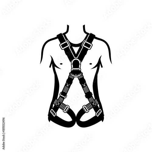 Fall Arrest Harness Silhouette Logo: Protection in High-Risk Environments