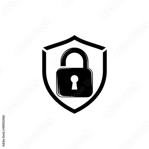Padlock Silhouette Logo: Impenetrable Security and Protection
