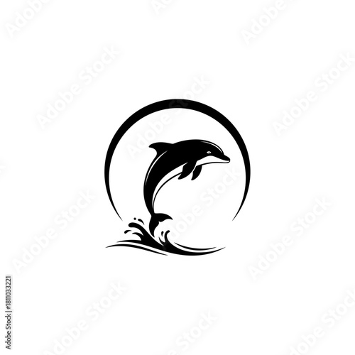 Vibrant Silhouette of a Leaping Dolphin: Joy and Marine Life (1)