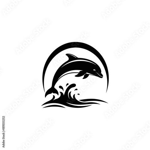 Vibrant Silhouette of a Leaping Dolphin: Joy and Marine Life (2)