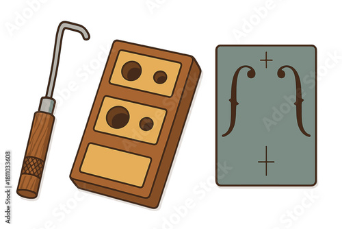 Specialized tools for crafting and repairing string instruments like violins