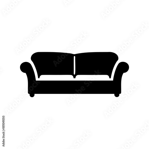 Classic two-seater sofa icon, perfect for home decor Vector