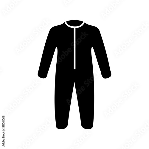 Full-body suit icon with white zipper, simple design Vector