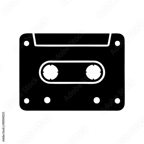 Classic audio cassette tape vector icon illustration Vector