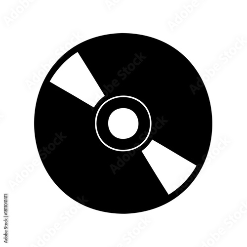 Black and white cd dvd icon for data storage media Vector